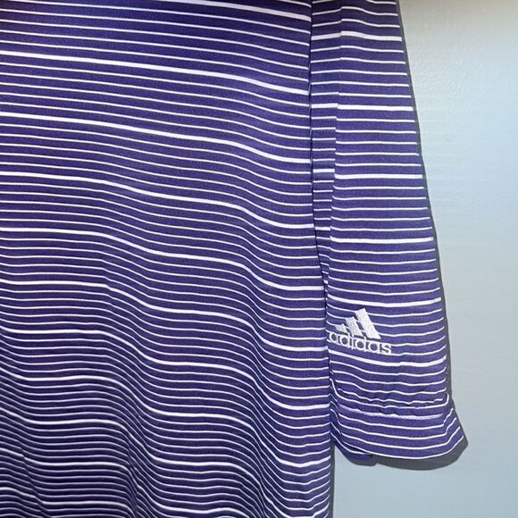 Adidas Men’s ClimaLite purple striped Golf Shirt size L - Picture 5 of 9